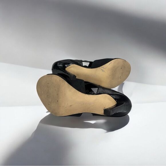 Calvin Klein Leather 4” Stiletto Heels w/ Ankle Strap l Silver Hardware 7.5 GUC - Picture 5 of 9